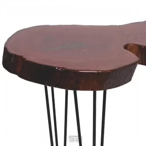Mesa Resinada de Jantar Sérvia -  Madeira Maciça e Pés de ferro 1,15 X 0,70