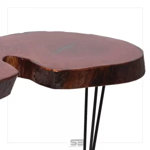 Mesa Resinada de Jantar Sérvia -  Madeira Maciça e Pés de ferro 1,15 X 0,70