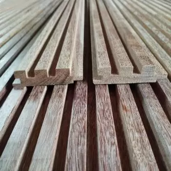 Revestimento Painel Ripado 2,0 x 1,5 -  Cumarú  Rosa Cerne Extra( Valor m²)